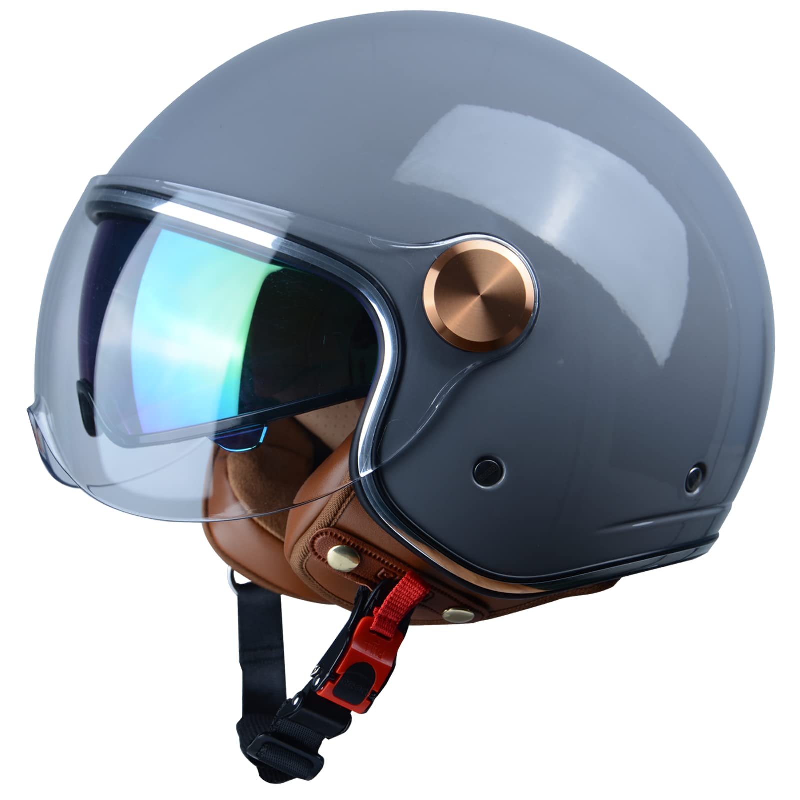 Casco De Moto Beon Half 3/4 Face, Estilo Retro Vintage - Venta Internacional.