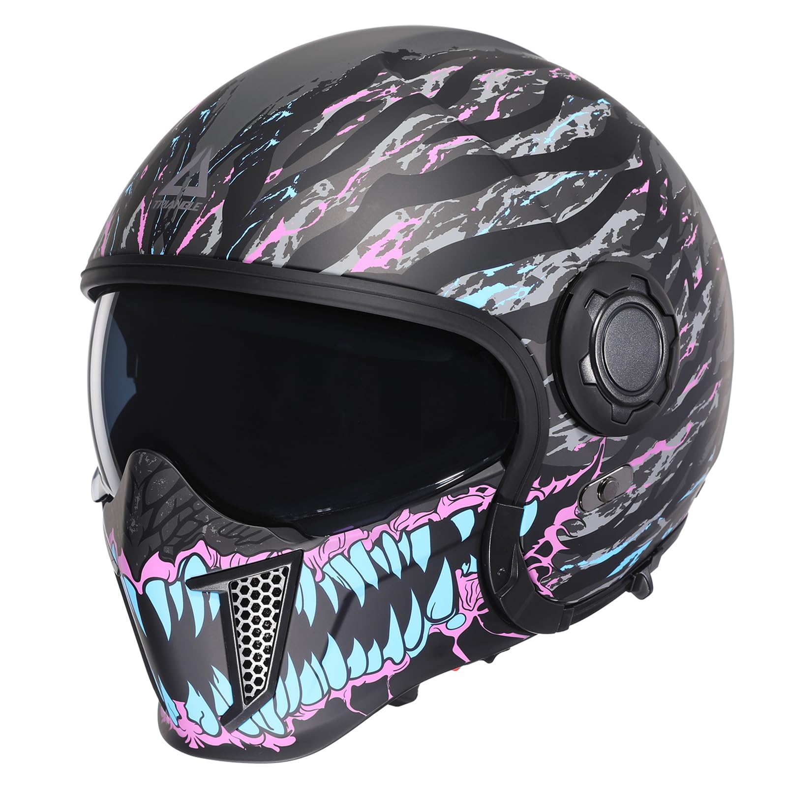 Foto 2 pulgar | Casco De Moto Triangle, Cara Completa, Cara Abierta, Doble Visera Dot - Venta Internacional.