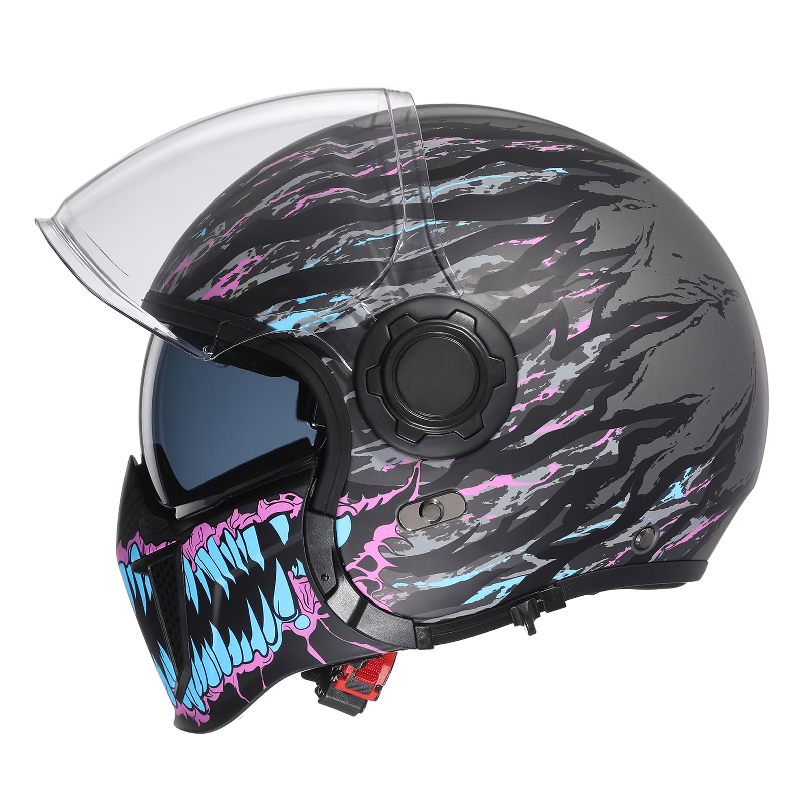 Foto 3 pulgar | Casco De Moto Triangle, Cara Completa, Cara Abierta, Doble Visera Dot - Venta Internacional.