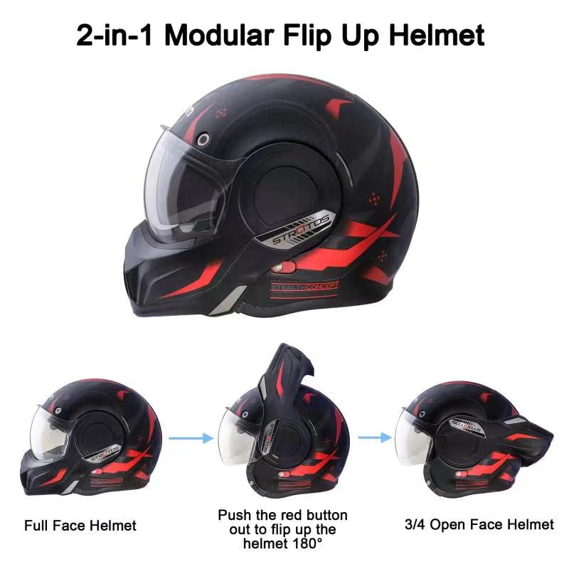 Foto 4 | Casco De Moto Beon, Modular Integral, Aprobado Por El Dot - Venta Internacional.