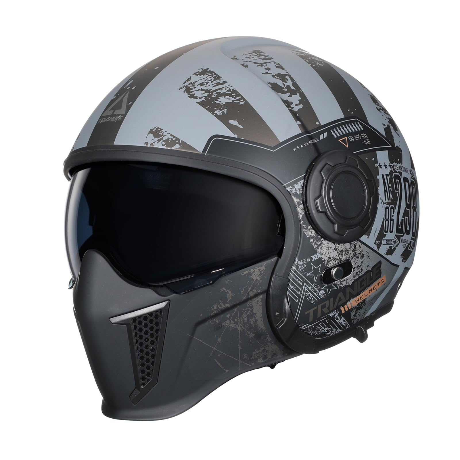 Foto 2 pulgar | Casco De Moto Triangle, Cara Completa, Cara Abierta, Doble Visera Dot - Venta Internacional.