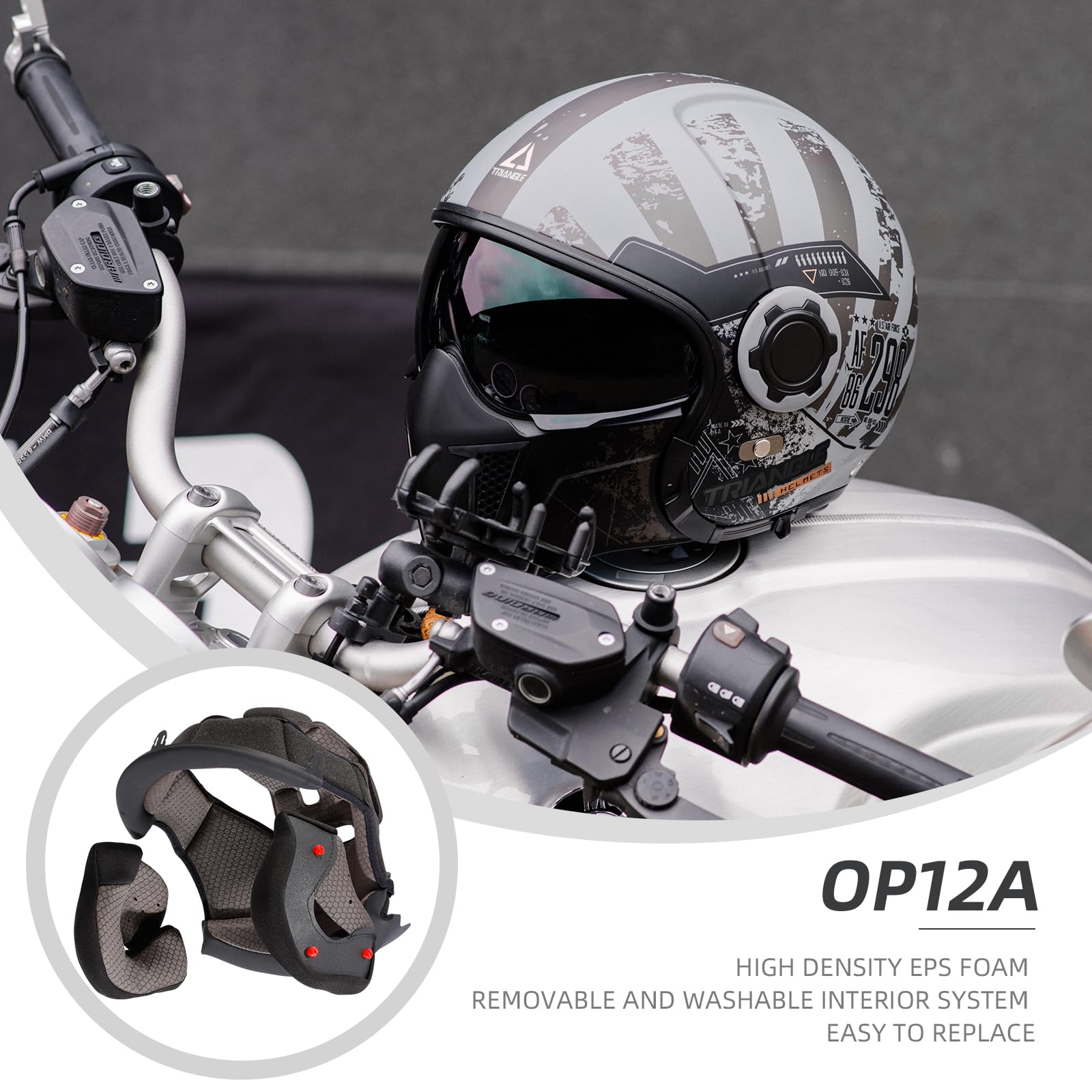 Foto 6 pulgar | Casco De Moto Triangle, Cara Completa, Cara Abierta, Doble Visera Dot - Venta Internacional.
