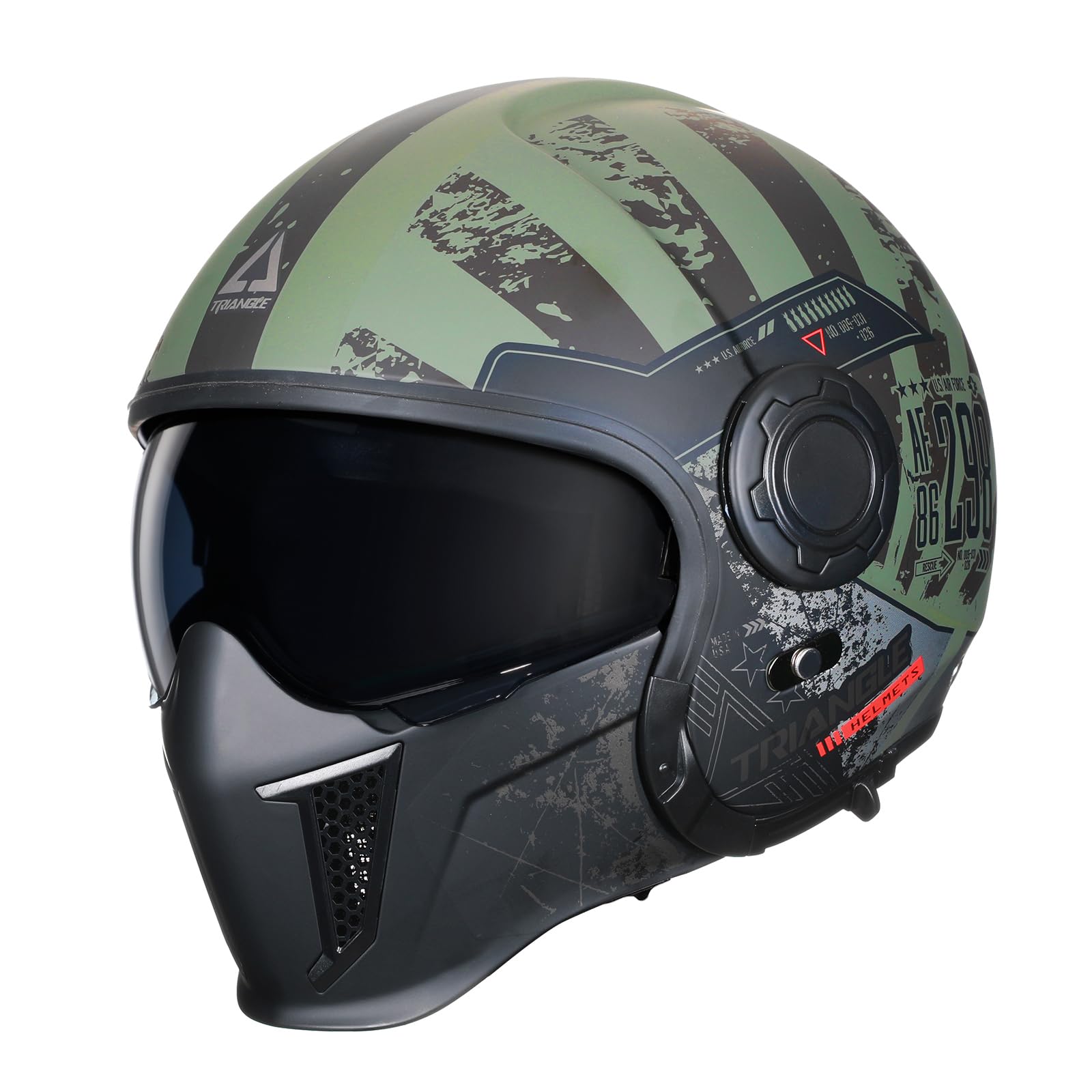 Casco De Moto Triangle, Cara Completa, Cara Abierta, Doble Visera Dot - Venta Internacional.