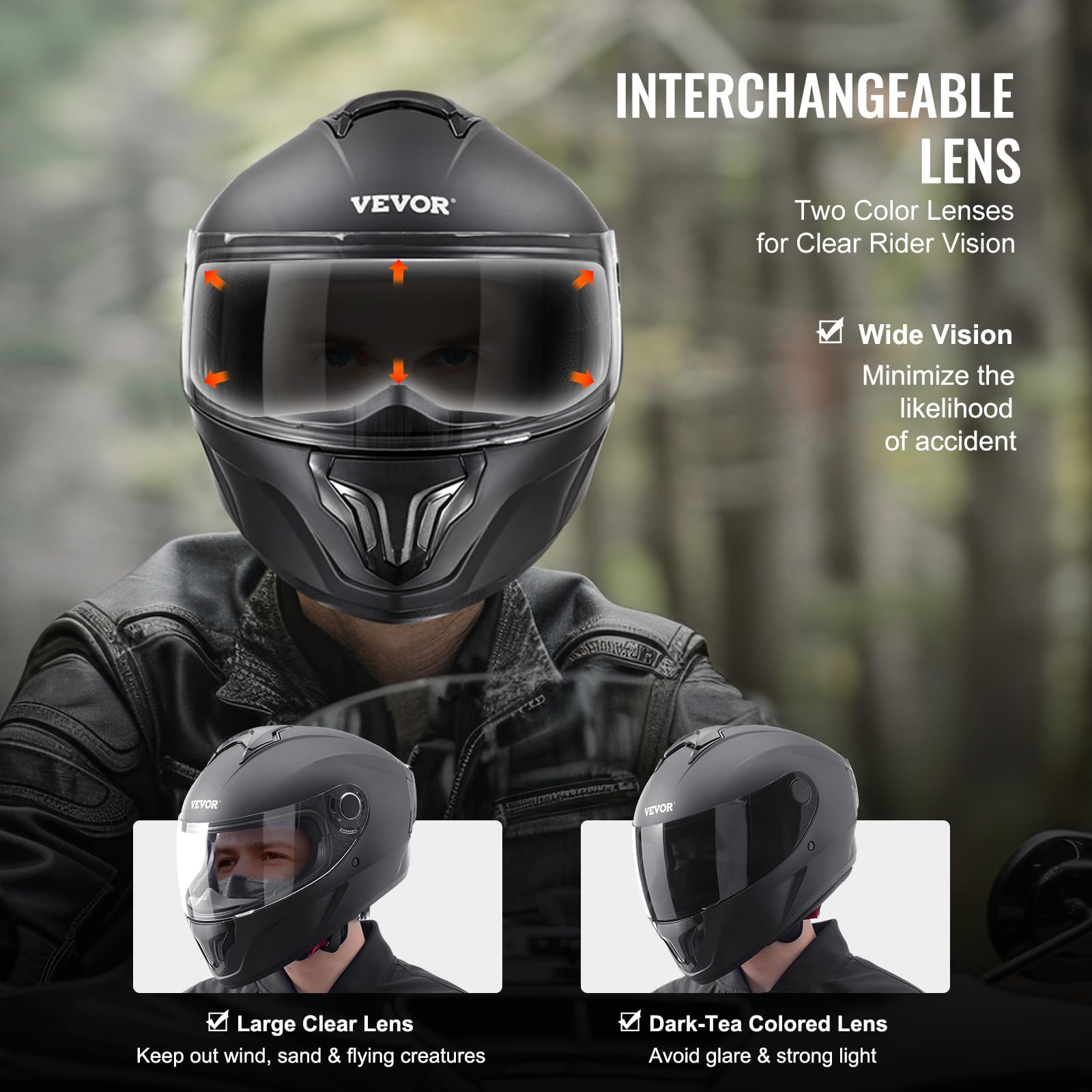 Foto 5 pulgar | Casco De Moto Vevor Integral Aprobado Por Dot Con Bluetooth L - Venta Internacional.