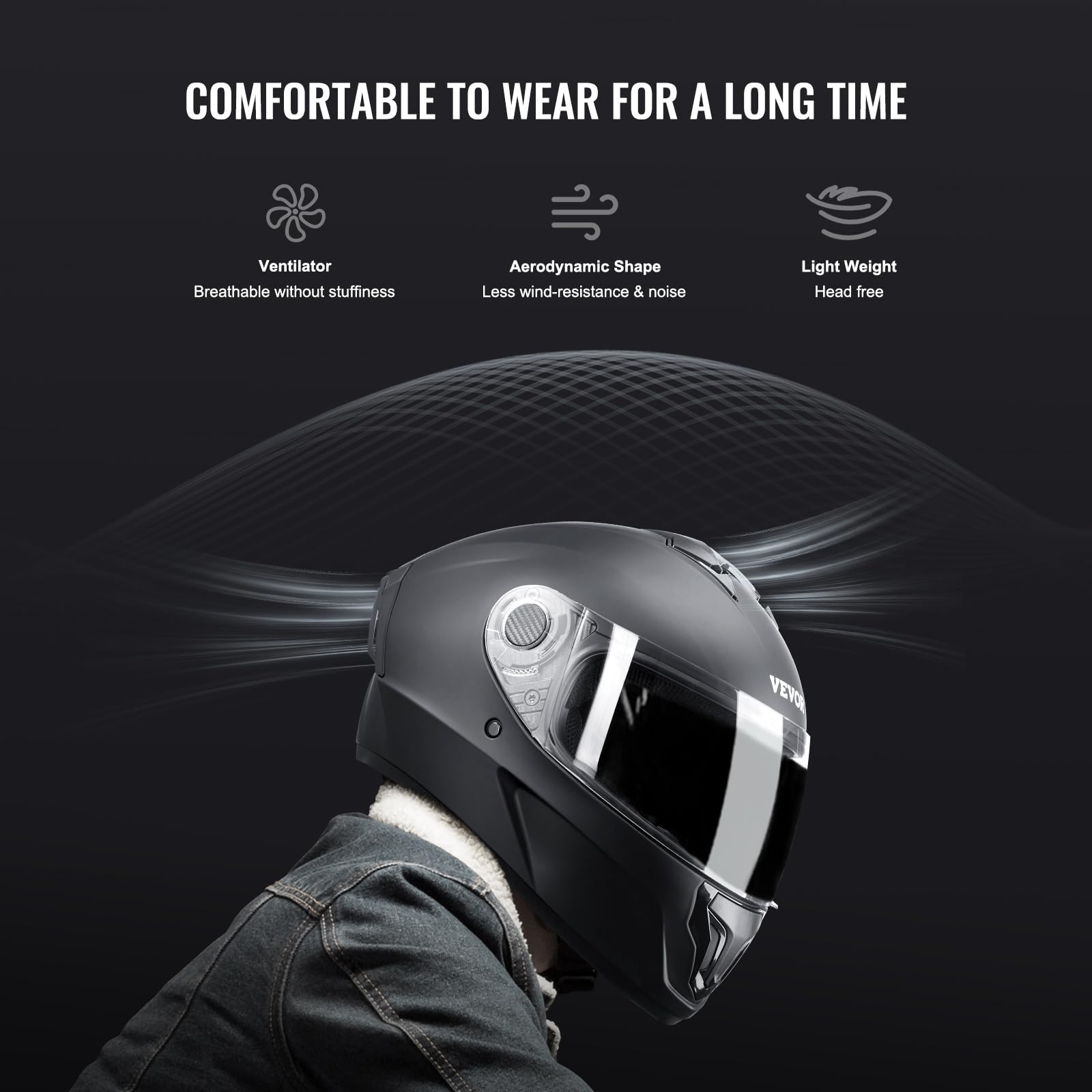 Foto 8 pulgar | Casco De Moto Vevor Integral Aprobado Por Dot Con Bluetooth L - Venta Internacional.