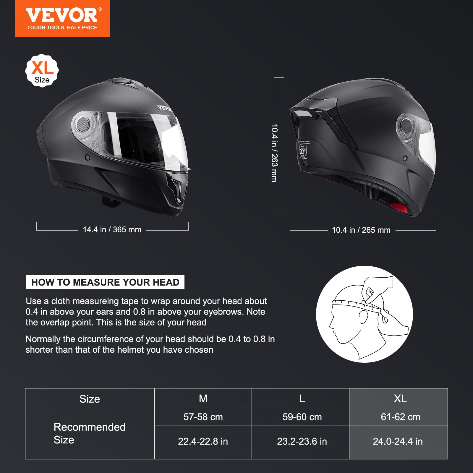 Foto 2 | Casco De Moto Vevor Integral Aprobado Por Dot Con Bluetooth  - Venta Internacional.