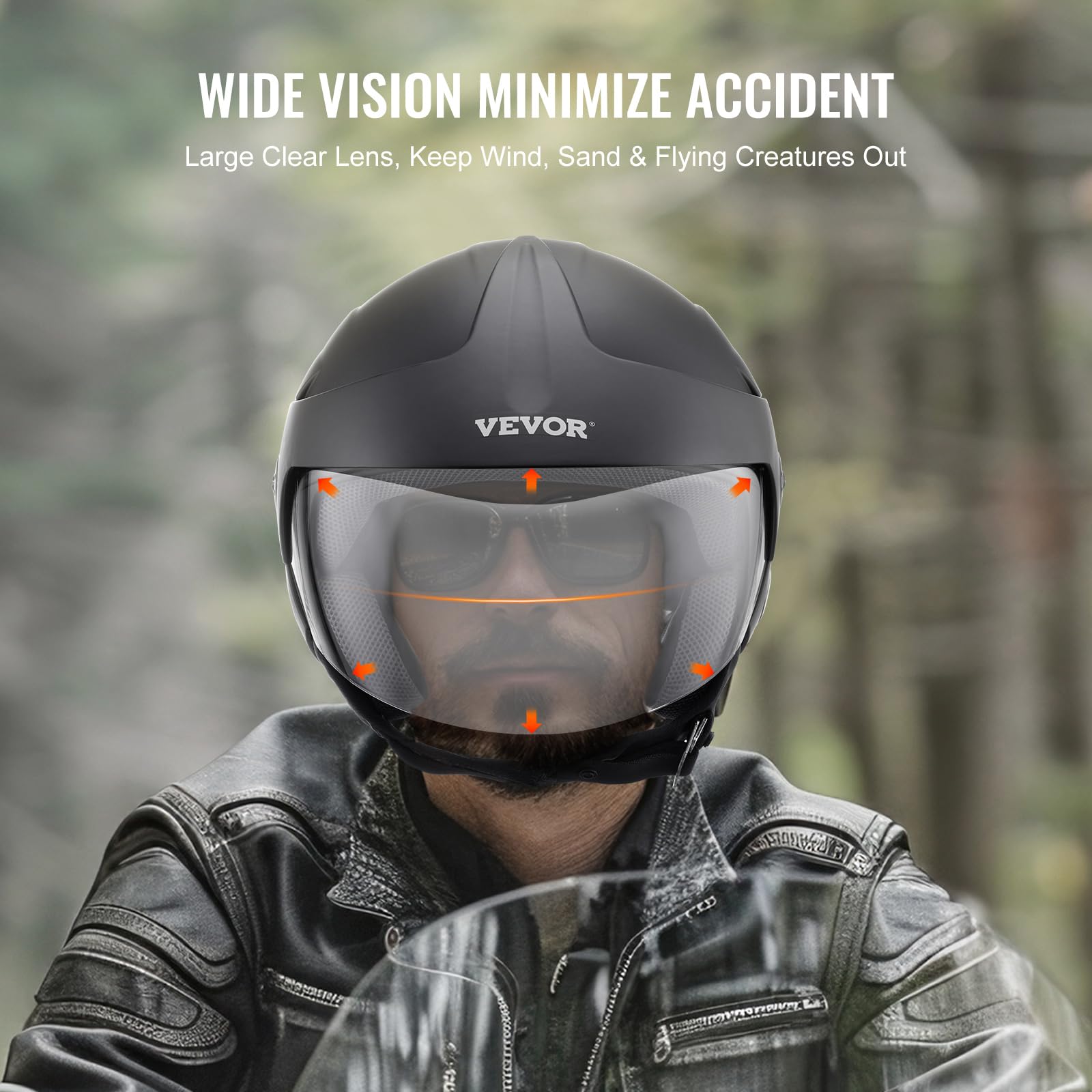 Foto 5 pulgar | Casco De Moto Vevor 3/4 Aprobado Por Dot Smart Street Abs - Venta Internacional.