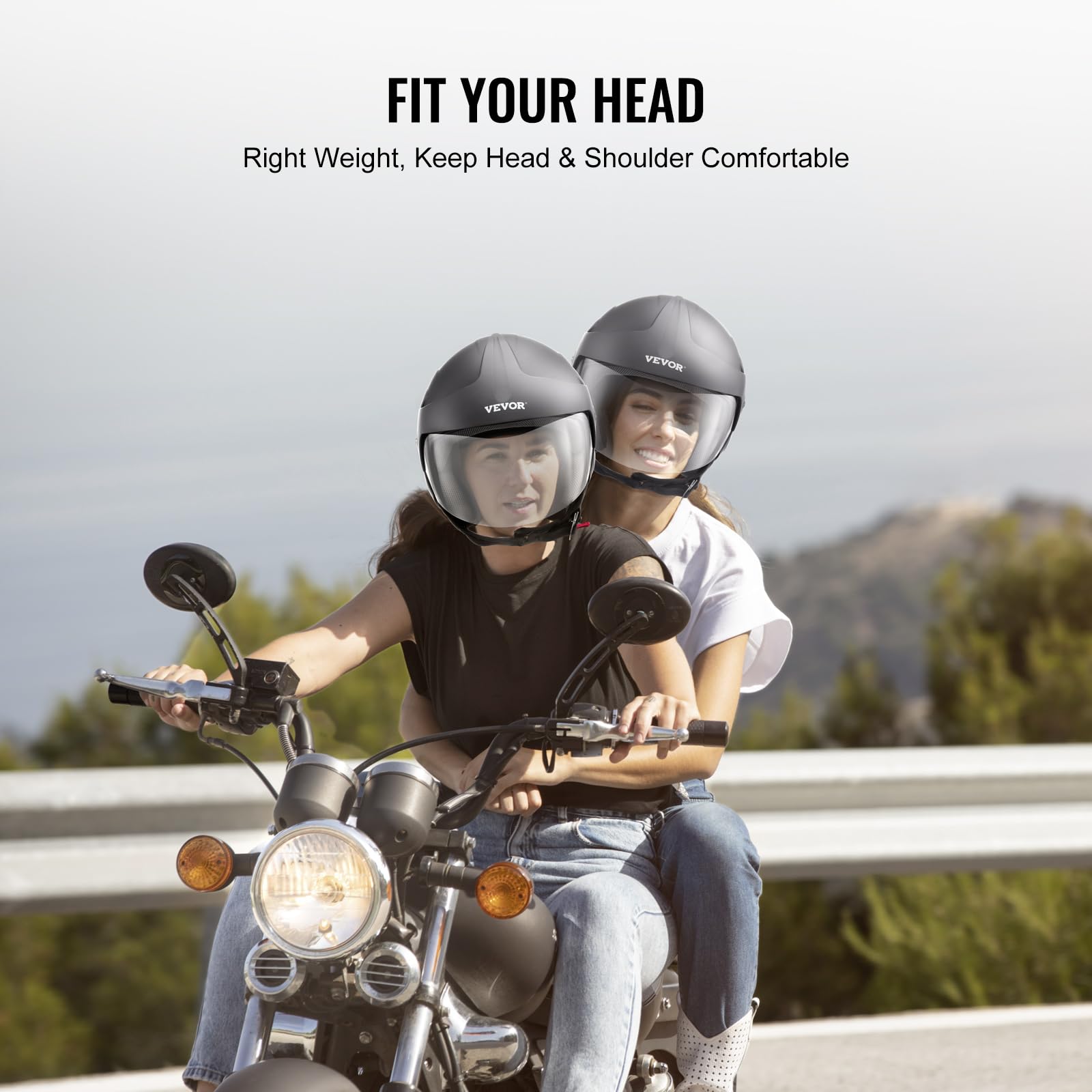 Foto 8 pulgar | Casco De Moto Vevor 3/4 Aprobado Por Dot Smart Street Abs - Venta Internacional.