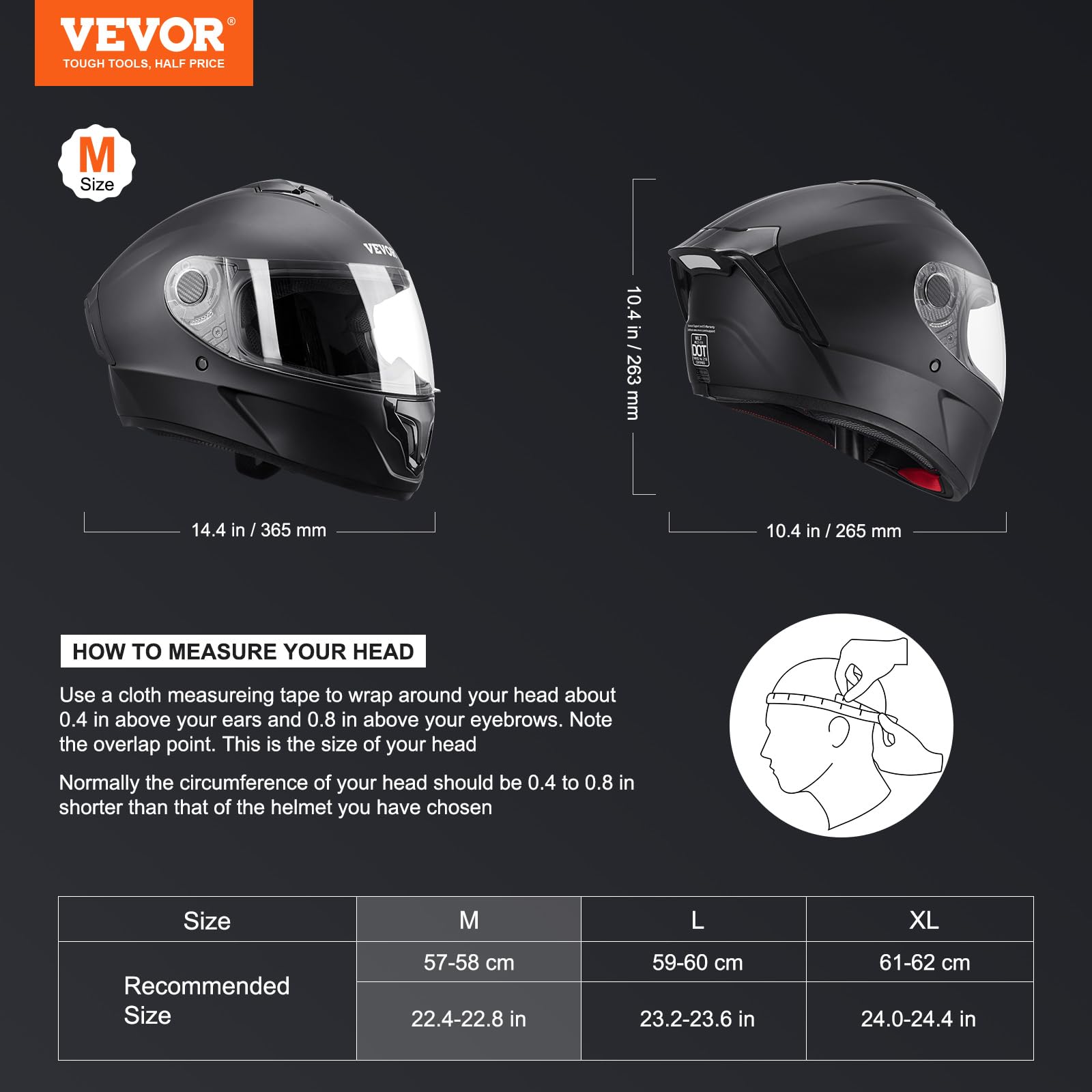 Foto 3 pulgar | Casco De Moto Vevor Integral Aprobado Por Dot Con Bluetooth - Venta Internacional.