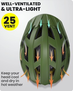 Foto 4 | Casco De Ciclismo Outdoormaster Mips Para Adultos, Recreativo, Color Verde Palma - Venta Internacional.