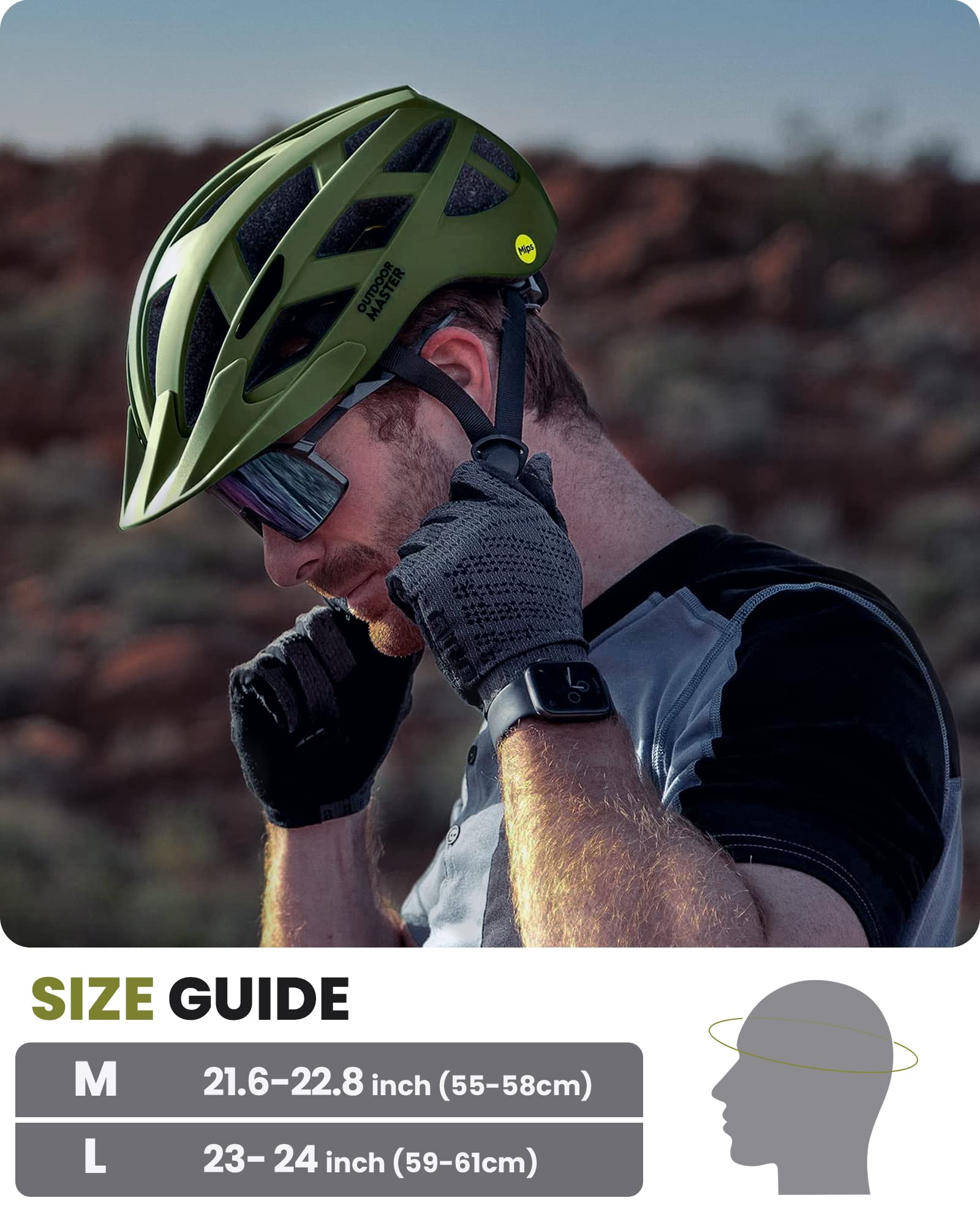 Foto 7 pulgar | Casco De Ciclismo Outdoormaster Mips Para Adultos, Recreativo, Color Verde Palma - Venta Internacional.