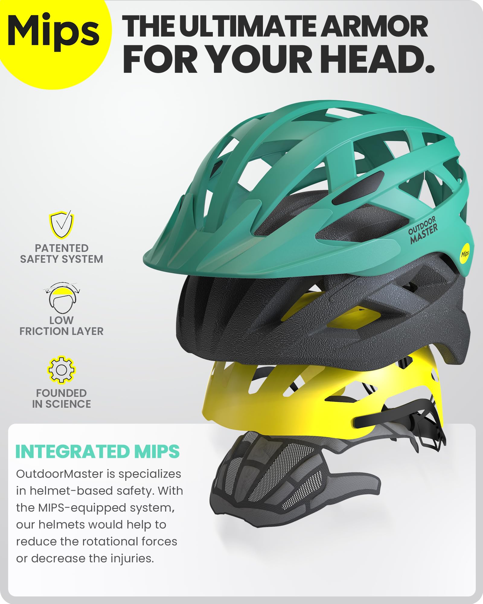 Foto 3 pulgar | Casco De Ciclismo Outdoormaster Mips Para Adultos, Recreativo, Verde - Venta Internacional.