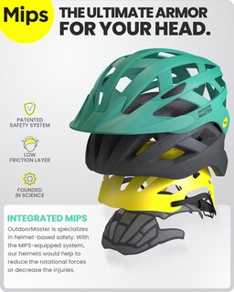 Foto 2 | Casco De Ciclismo Outdoormaster Mips Para Adultos, Recreativo, Verde - Venta Internacional.
