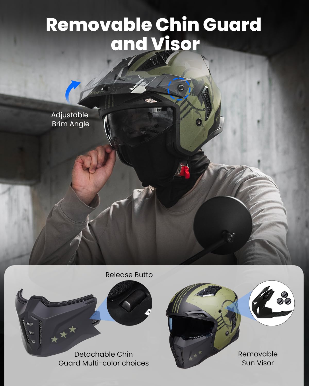 Foto 2 | Casco De Moto Ilm Open Face 3/4 Half Vintage Retro Dot - Venta Internacional.