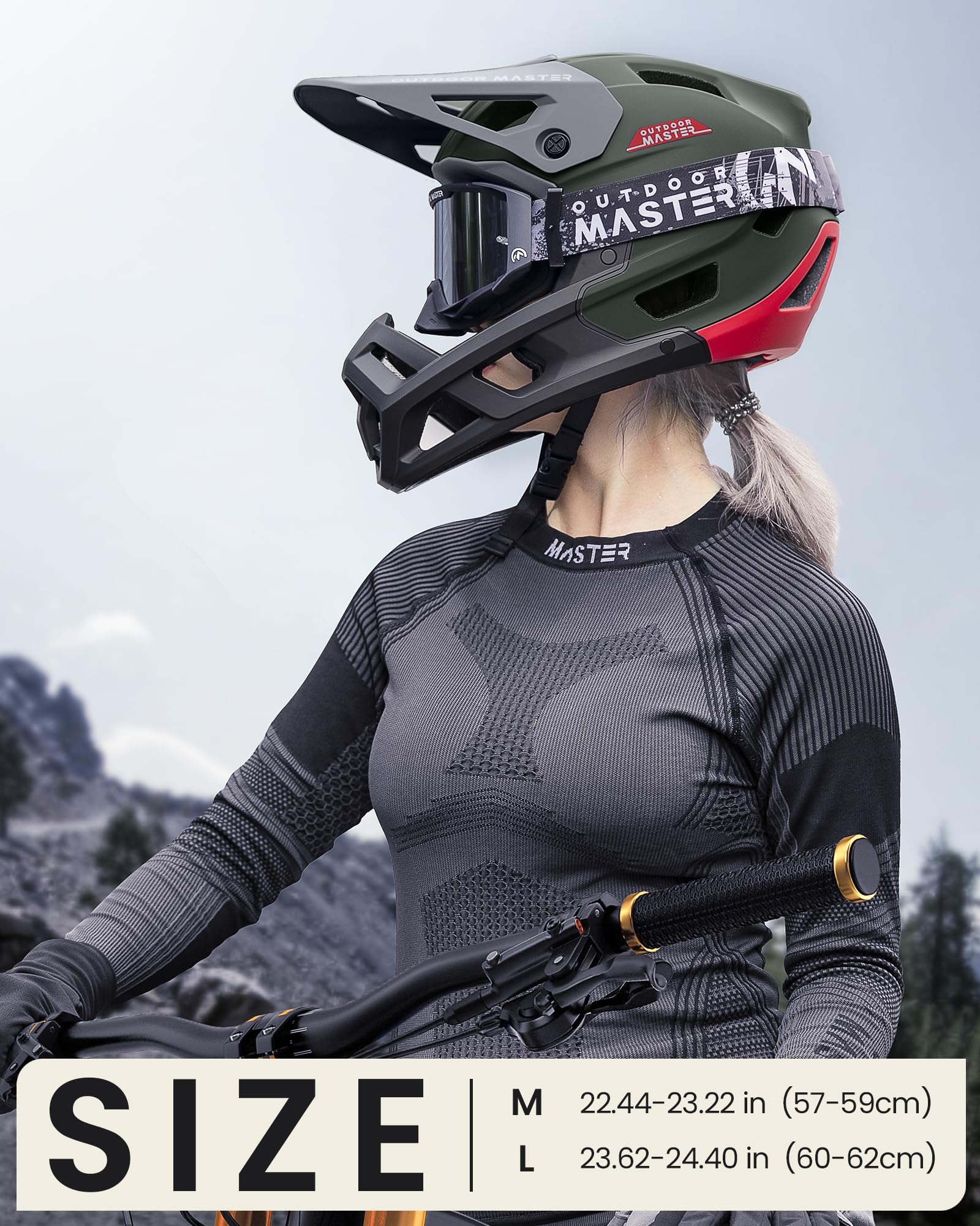 Foto 7 pulgar | Casco Para Bicicleta De Montaña Outdoormaster Grizzly Emerald Green - Venta Internacional.
