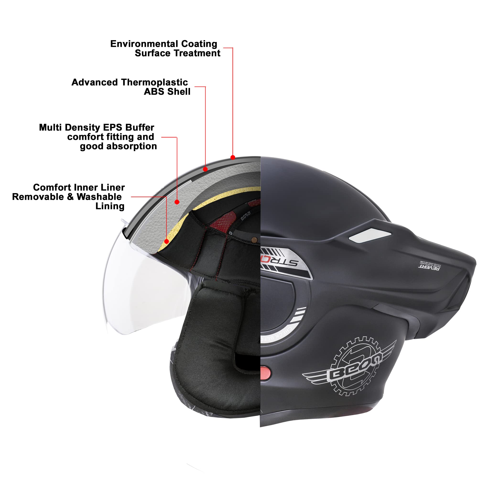 Foto 3 | Casco Integral Modular Aprobado Por Beon Dot Para Hombres Y Adultos - Venta Internacional.