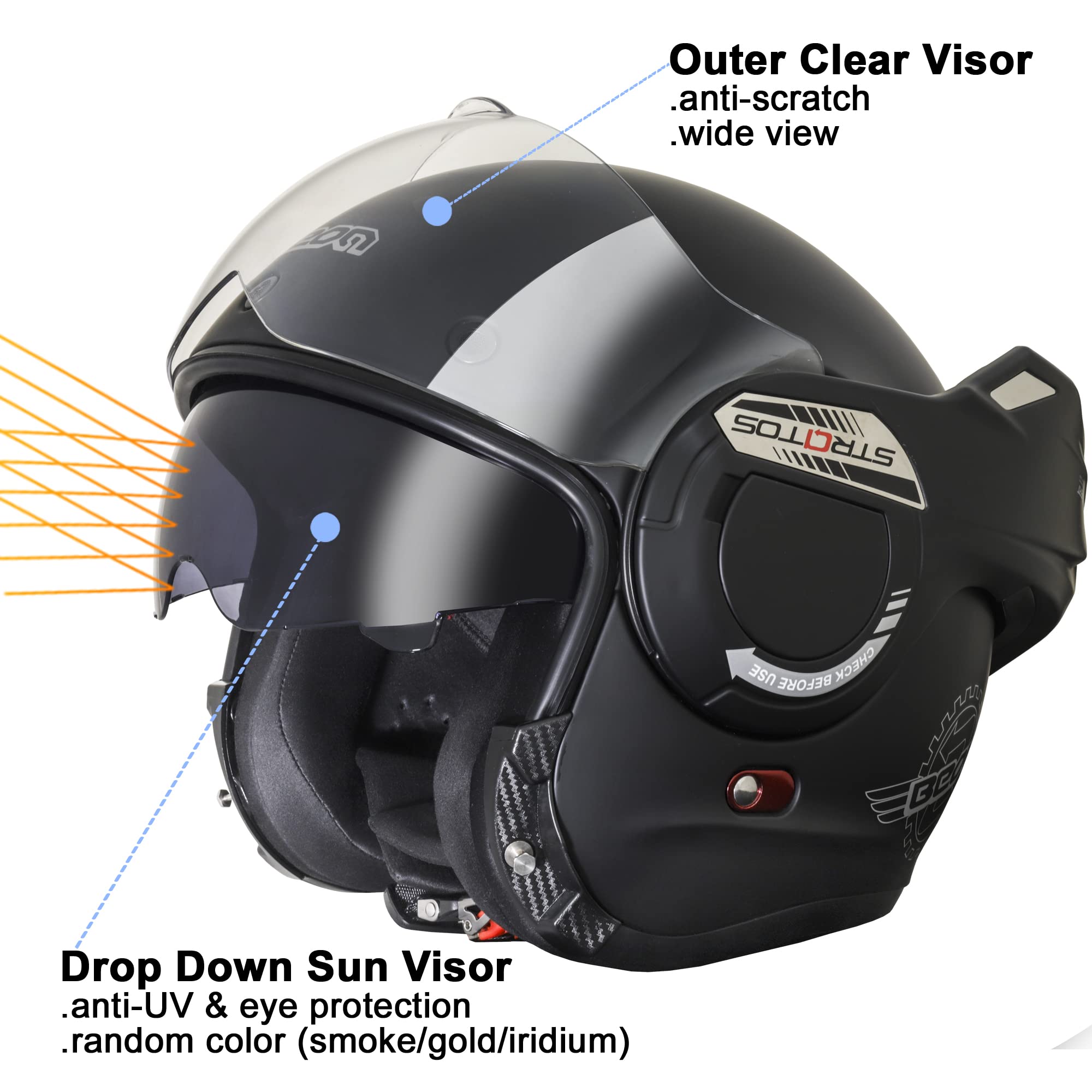 Foto 7 pulgar | Casco Integral Modular Aprobado Por Beon Dot Para Hombres Y Adultos - Venta Internacional.