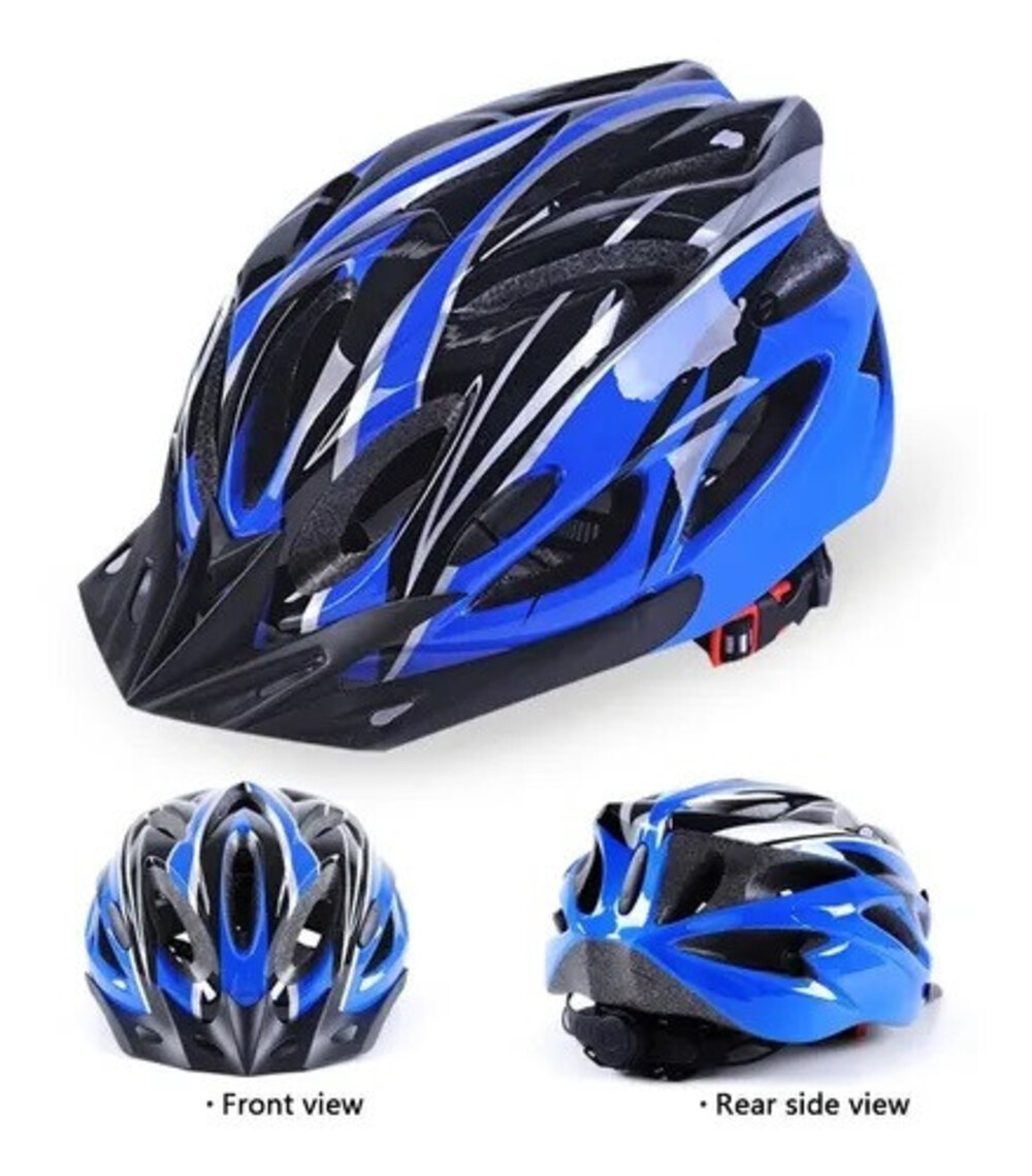 Foto 3 pulgar | Casco de Bicicleta Malubero color Azul con Luz Recargable Usb