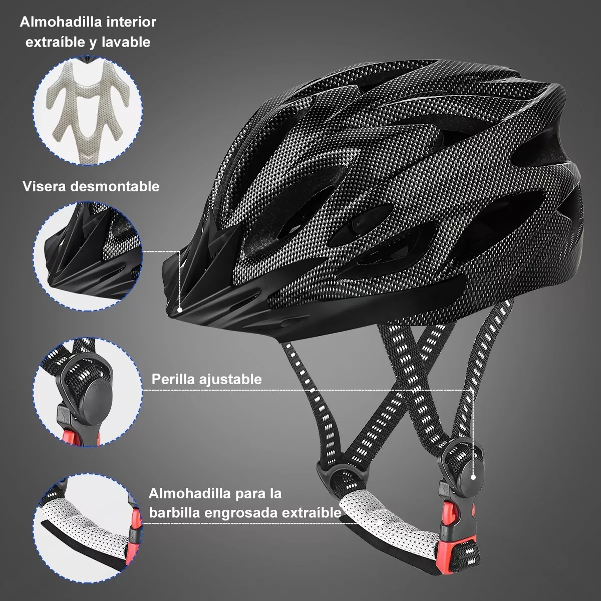 Foto 2 | Set Casco de Bicicleta y Accesorios Eo Safe Imports ESI-7359 color Negro 4 Piezas
