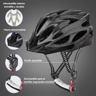 Foto 2 | Set Casco de Bicicleta y Accesorios Eo Safe Imports ESI-7359 color Negro 4 Piezas
