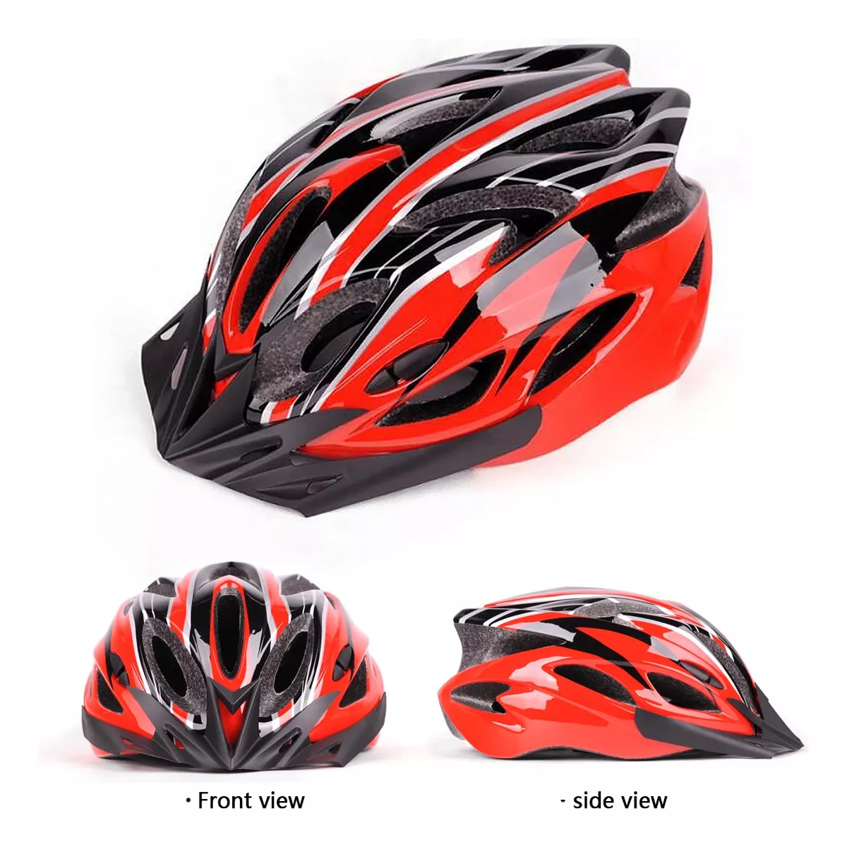 Foto 4 pulgar | Kit Casco De Bicicleta + Luz De Bicicleta Recargable Usb Talla L 4 pzs. Eo Safe Imports Esi-8778 Rojo