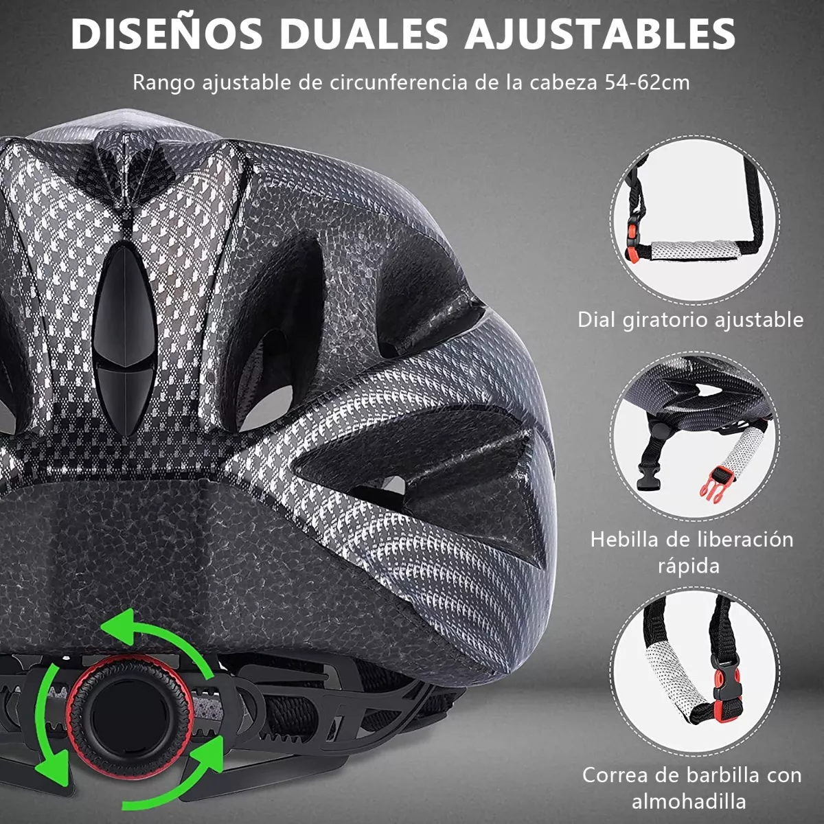 Foto 4 pulgar | Kit Casco de Bicicleta + Luz Recargable Eo Safe Imports color Negro