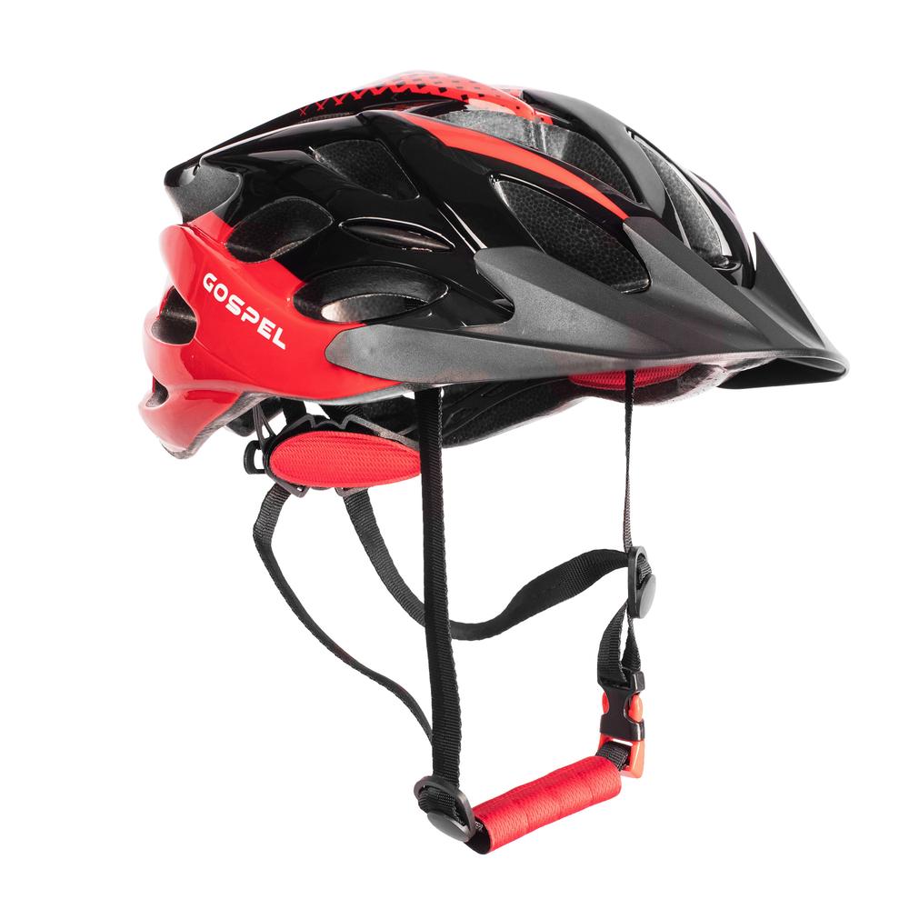 Casco Gospel Con Luz Talla M Sl701 color Rojo con Negro para Bicicleta