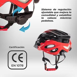 Foto 4 | Casco Gospel Con Luz Talla M Sl701 color Rojo con Negro para Bicicleta