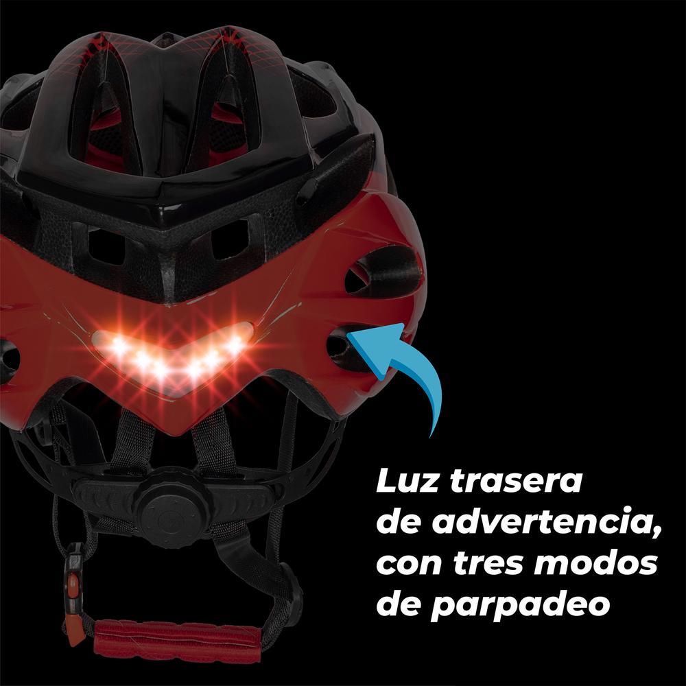 Foto 7 pulgar | Casco Gospel Con Luz Talla M Sl701 color Rojo con Negro para Bicicleta