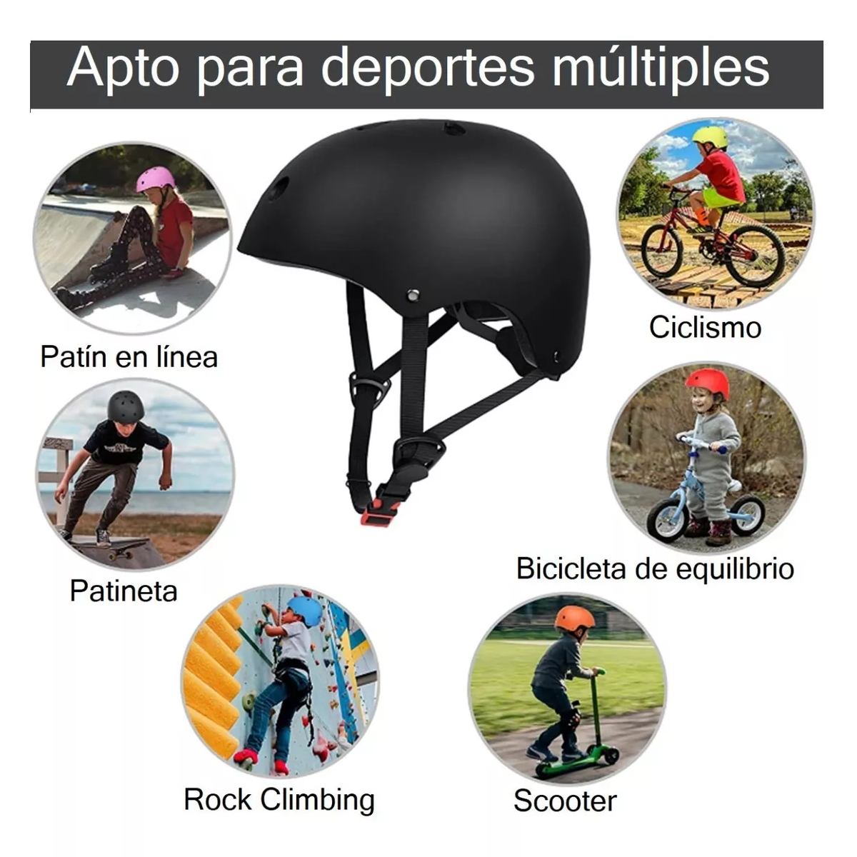 Foto 4 pulgar | Casco de Bicicleta para Niños y Adultos Eo Safe Imports Esi-11290 Negro