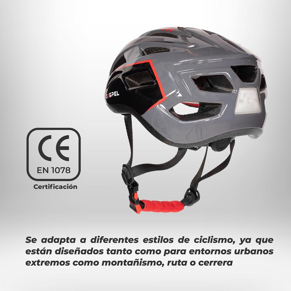 Foto 4 | Casco para Bicicleta Gospel con Luz Negro