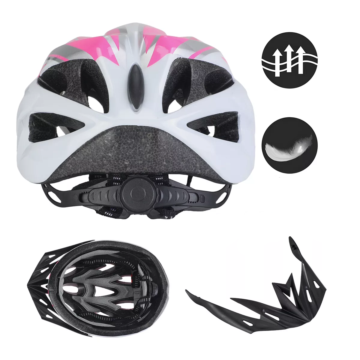 Foto 2 | Set De Casco, Luz De Bicicleta, Gafas Y Guantes 4pzs  Eo Safe Imports Esi-15816 Rosa