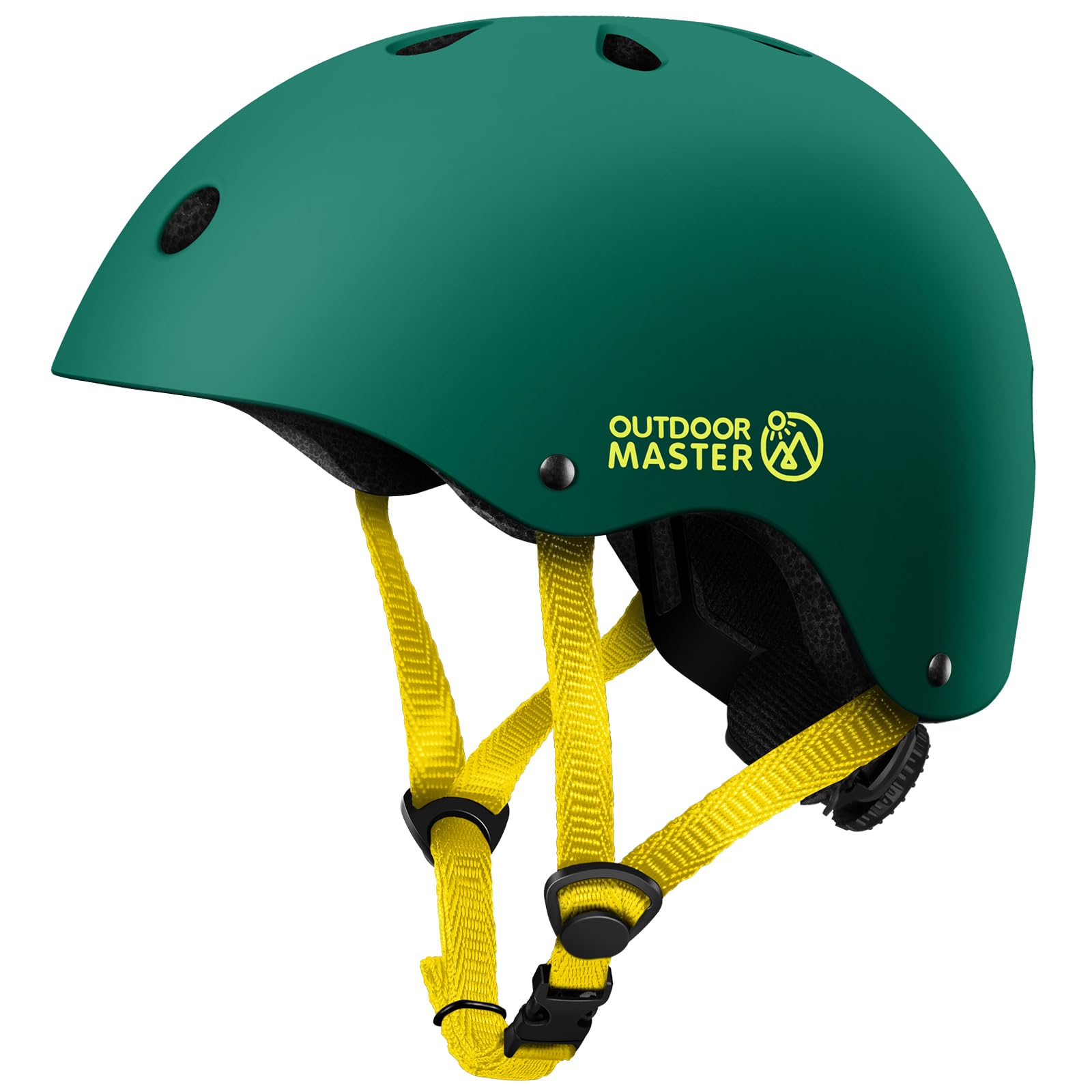 Casco De Bicicleta Outdoormaster Para Jóvenes Y Niños, Color Verde Oscuro, Talla M - Venta Internacional.