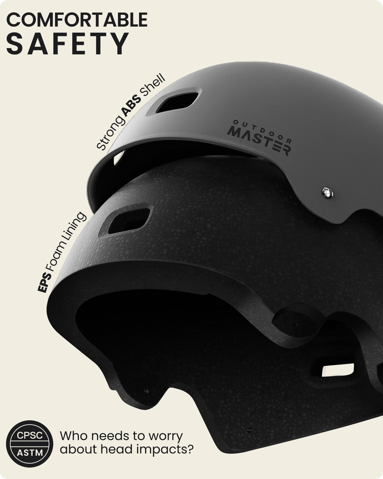 Foto 3 pulgar | Casco Outdoormaster Skateboard Cycling Grey Xs Para Niños - Venta Internacional.