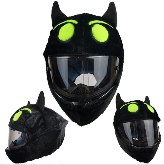 Funda Para Casco Con Dibujos Animados Para Moto, Green Eyed Night Demon - Venta Internacional.