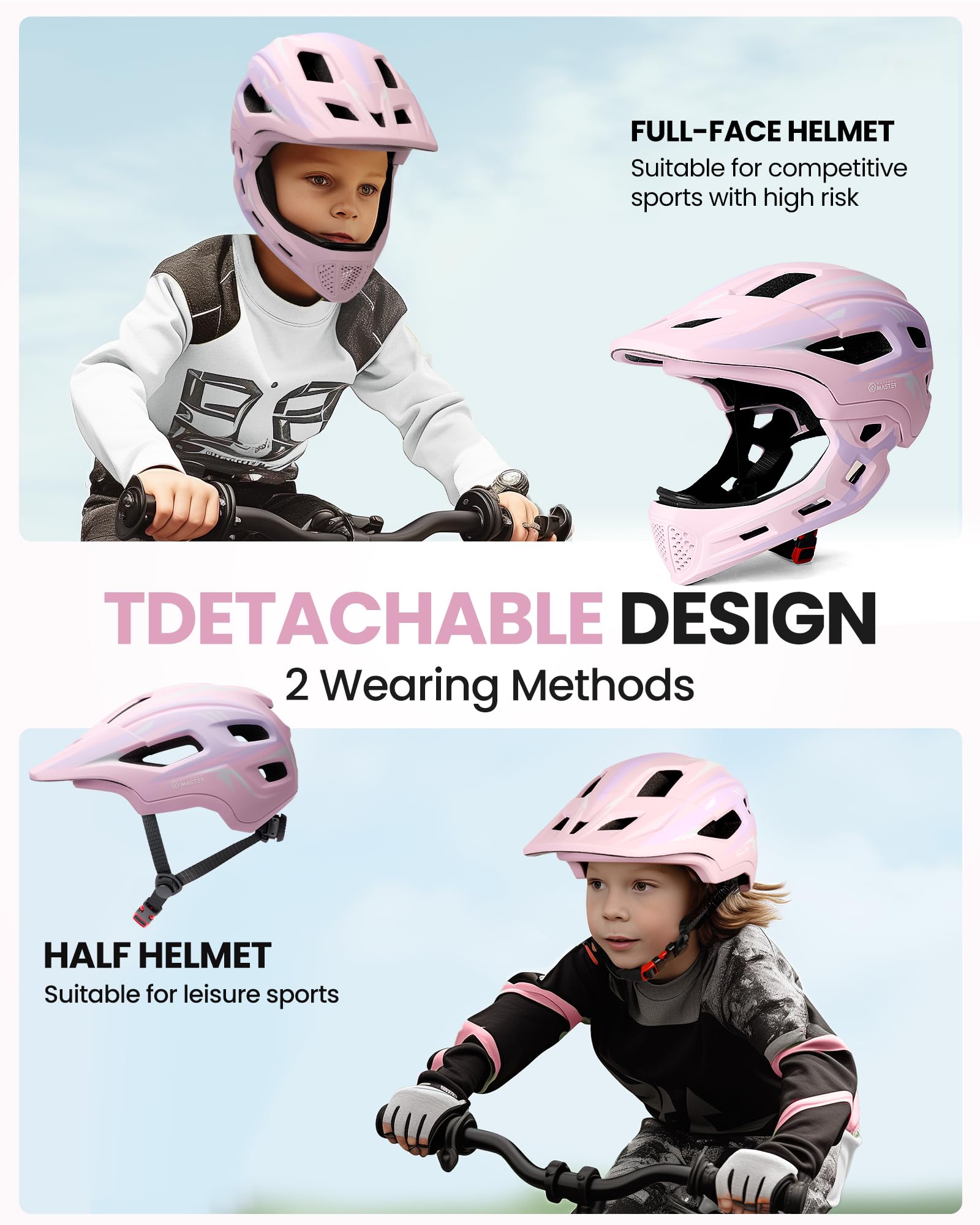 Foto 3 pulgar | Casco Integral Outdoormaster Kids Rosa Para Mtb, Bmx, S - Venta Internacional.