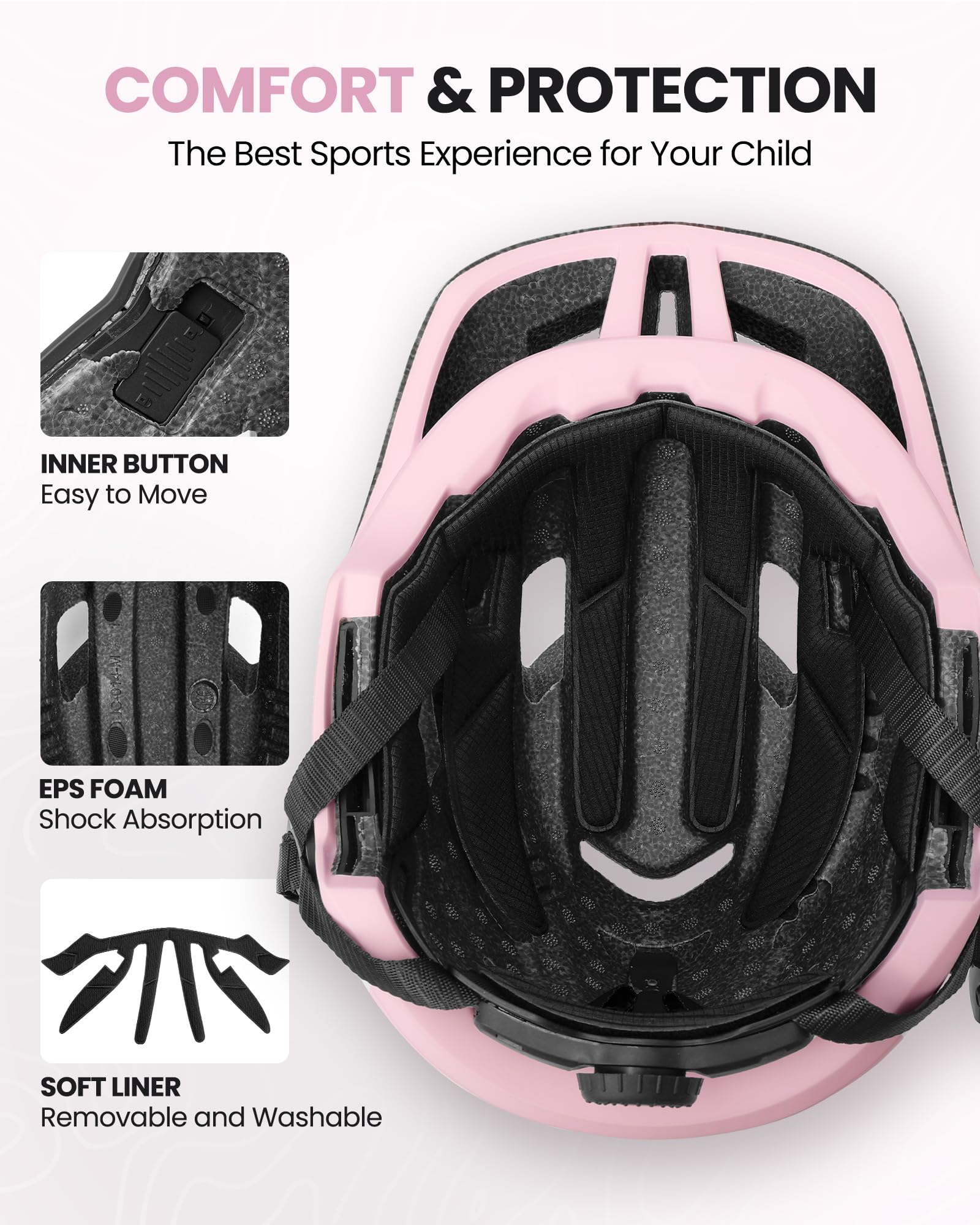Foto 6 pulgar | Casco Integral Outdoormaster Kids Rosa Para Mtb, Bmx, S - Venta Internacional.