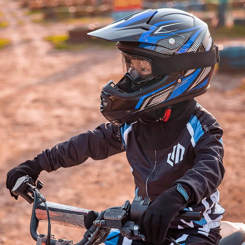 Foto 3 pulgar | Casco Ilm Youth Kids Atv Motocross B07 Azul/plateado Dot - Venta Internacional.
