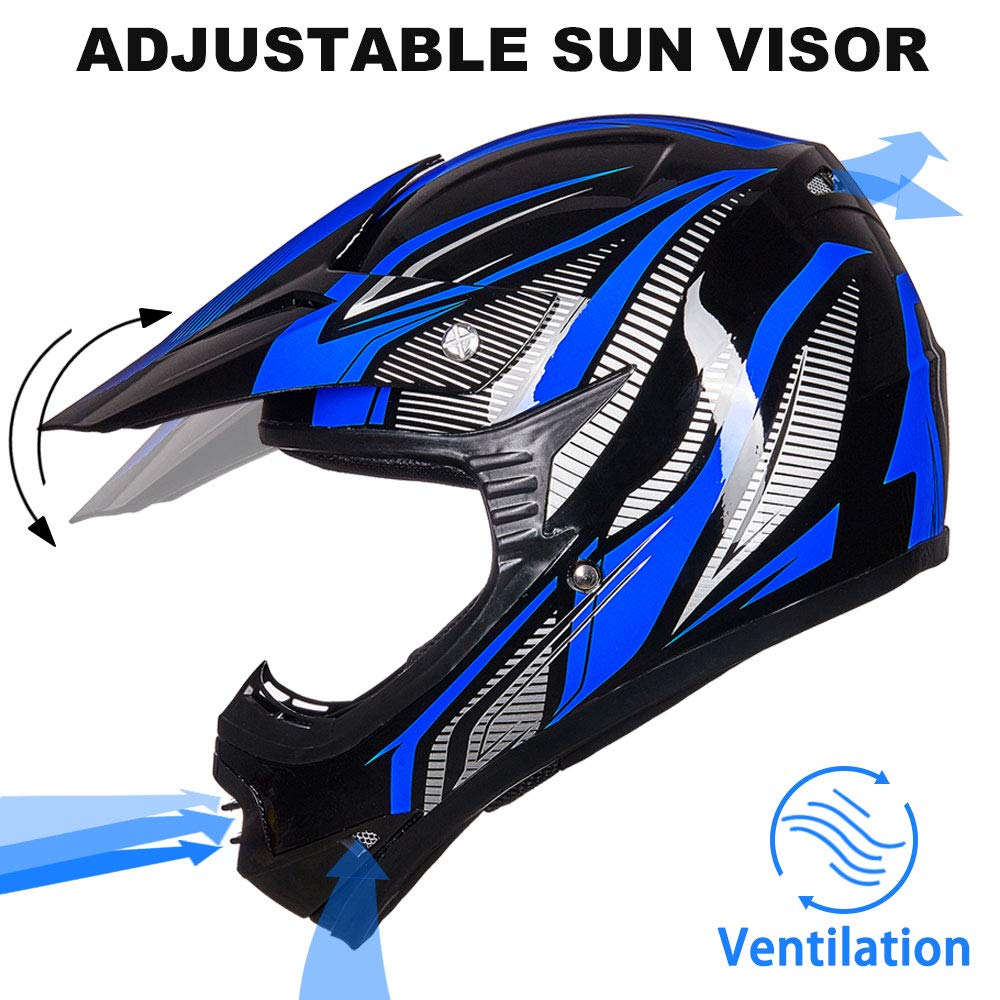 Foto 6 pulgar | Casco Ilm Youth Kids Atv Motocross B07 Azul/plateado Dot - Venta Internacional.