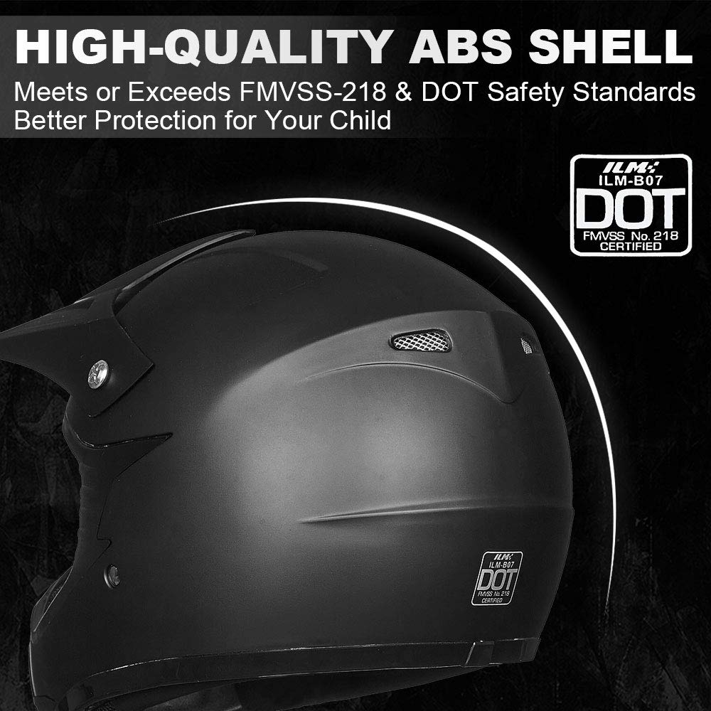 Foto 3 pulgar | Casco Ilm Para Jóvenes Y Niños, Atv Motocross B07, Negro Mate, Dot - Venta Internacional.