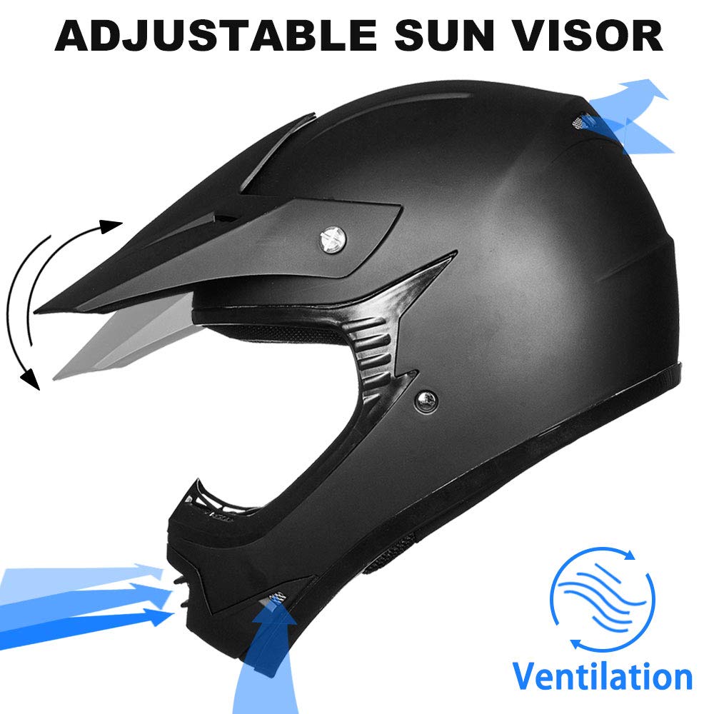 Foto 5 pulgar | Casco Ilm Para Jóvenes Y Niños, Atv Motocross B07, Negro Mate, Dot - Venta Internacional.