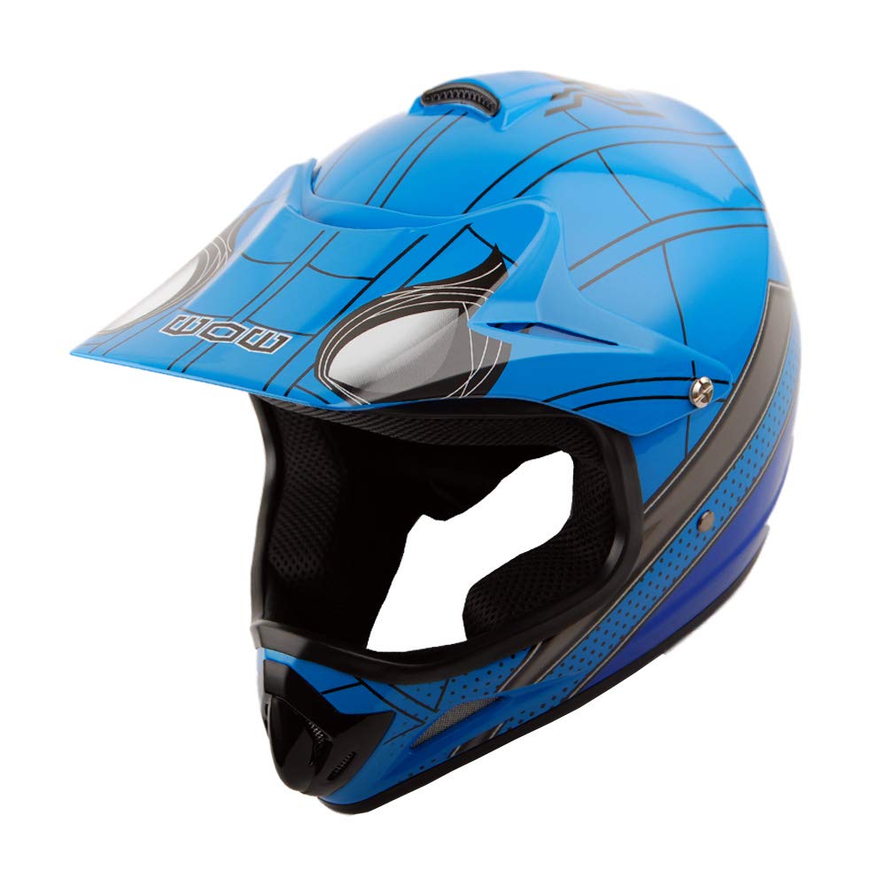 Foto 3 pulgar | Casco De Motocross Wow Youth Spider Blue, Gafas Y Guantes - Venta Internacional.