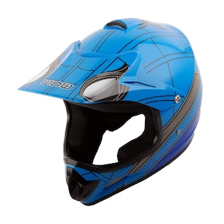 Foto 2 | Casco De Motocross Wow Youth Spider Blue, Gafas Y Guantes - Venta Internacional.