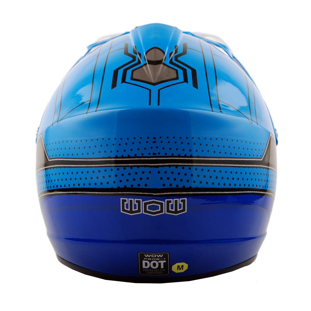 Foto 6 pulgar | Casco De Motocross Wow Youth Spider Blue, Gafas Y Guantes - Venta Internacional.