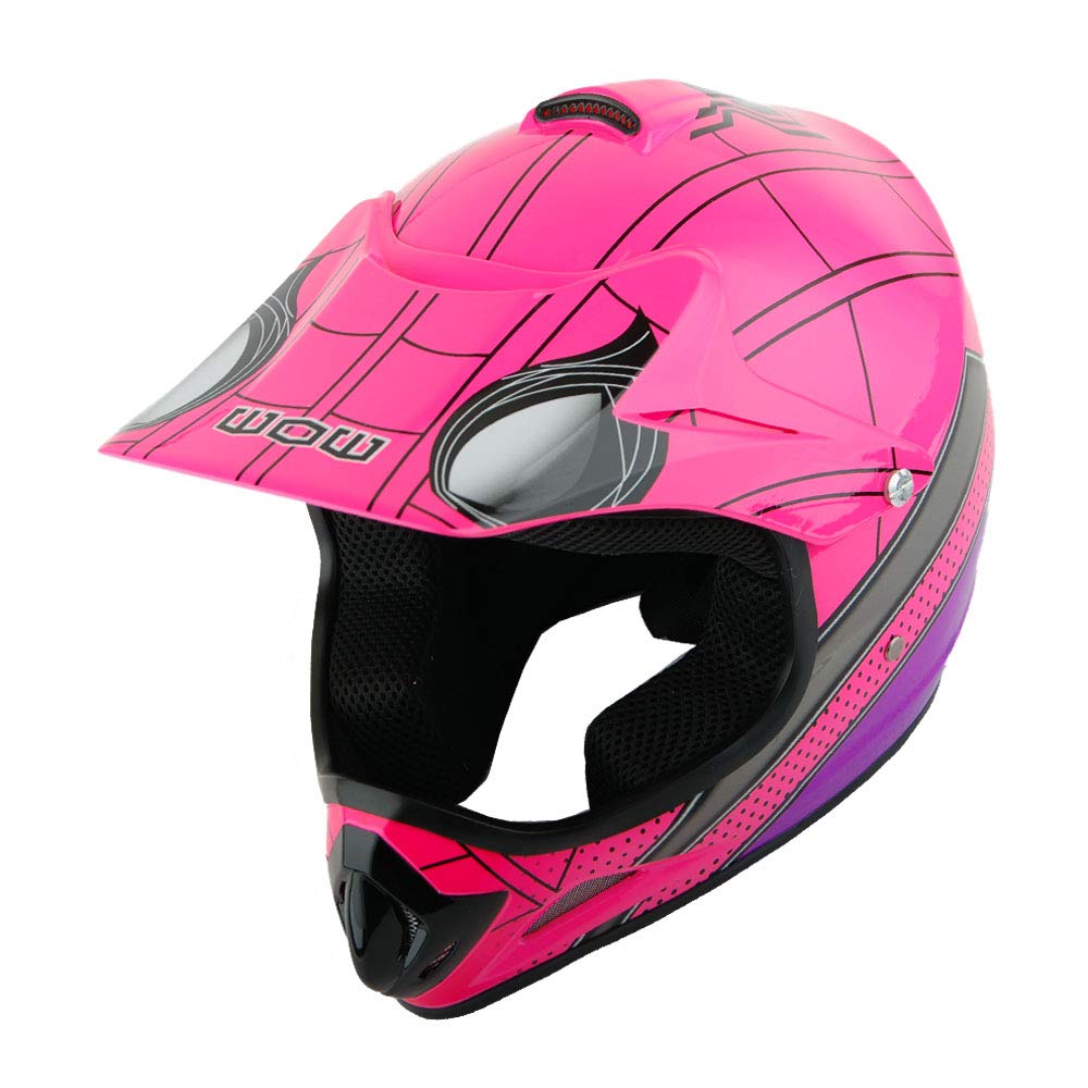 Foto 3 pulgar | Casco De Motocross Wow Youth Spider Pink, Gafas Y Guantes - Venta Internacional.