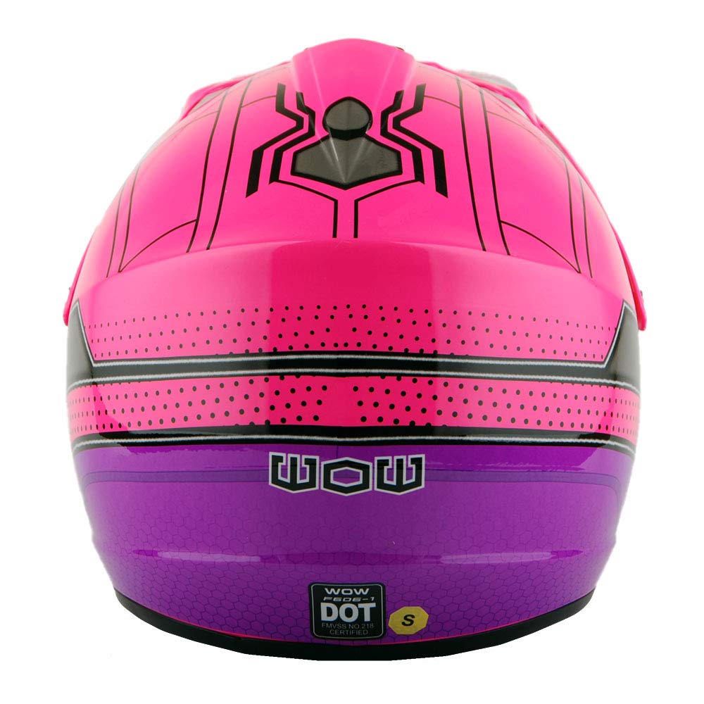 Foto 6 pulgar | Casco De Motocross Wow Youth Spider Pink, Gafas Y Guantes - Venta Internacional.