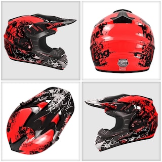 Foto 3 | Casco De Moto De Cross Spark Para Niños Aprobado Por El Dot, Rojo - Venta Internacional.