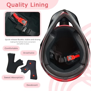 Foto 4 | Casco De Moto De Cross Spark Para Niños Aprobado Por El Dot, Rojo - Venta Internacional.