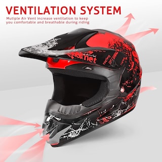 Foto 5 | Casco De Moto De Cross Spark Para Niños Aprobado Por El Dot, Rojo - Venta Internacional.
