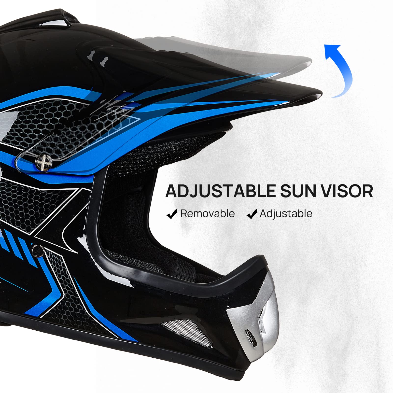 Foto 5 pulgar | Casco De Moto De Cross Ilm Bld-818 Para Jóvenes Y Niños, Cara Completa, Azul Dot - Venta Internacional.